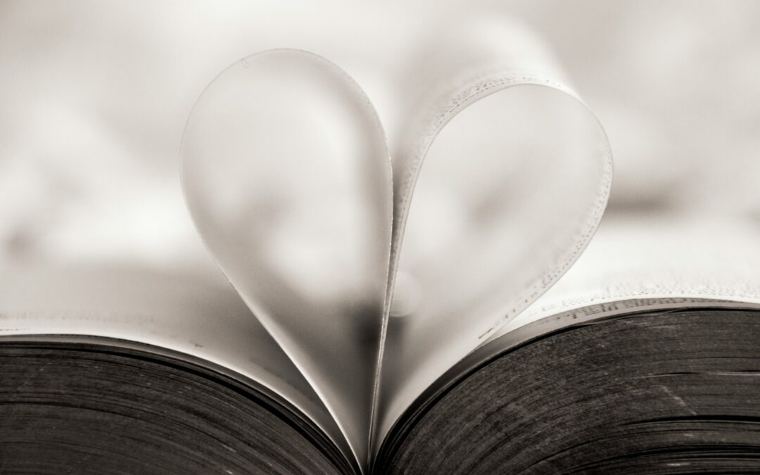 heart shape book page close-up photography